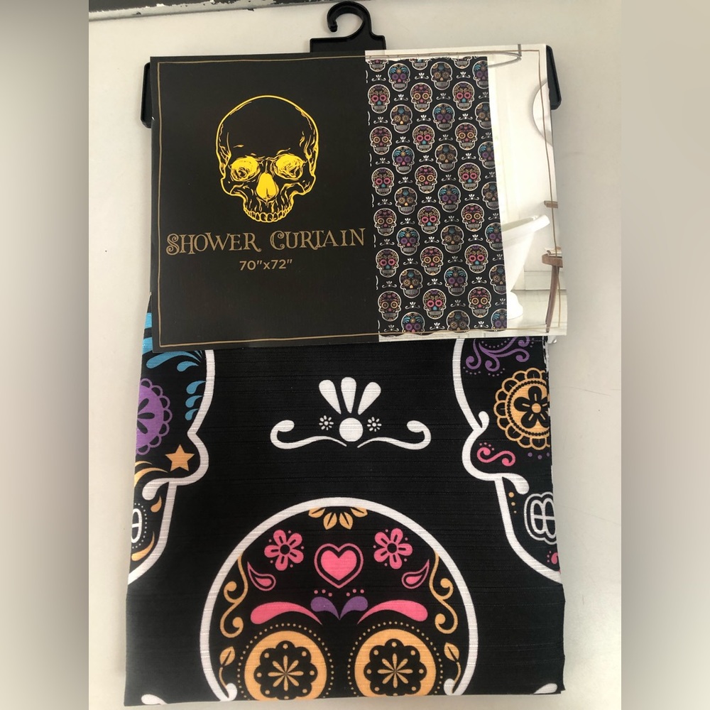 Sugar Skull Halloween Shower Curtain